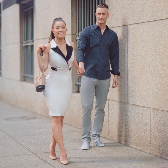 white form fitting dress